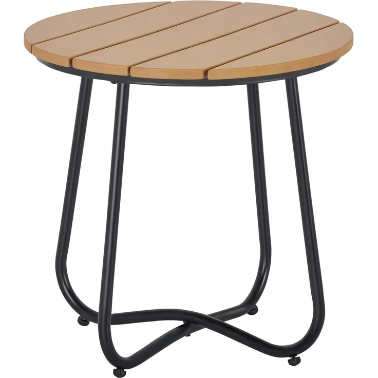 Outsunny Gartentisch Runder Gartentisch in Holzoptik