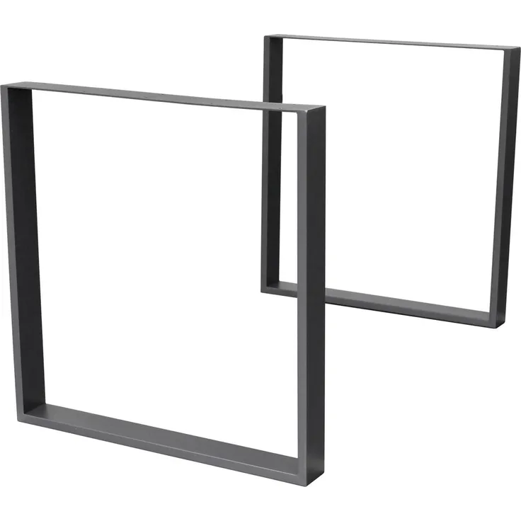 Tischbeine 2er Set 60x72 cm Grau aus Stahl