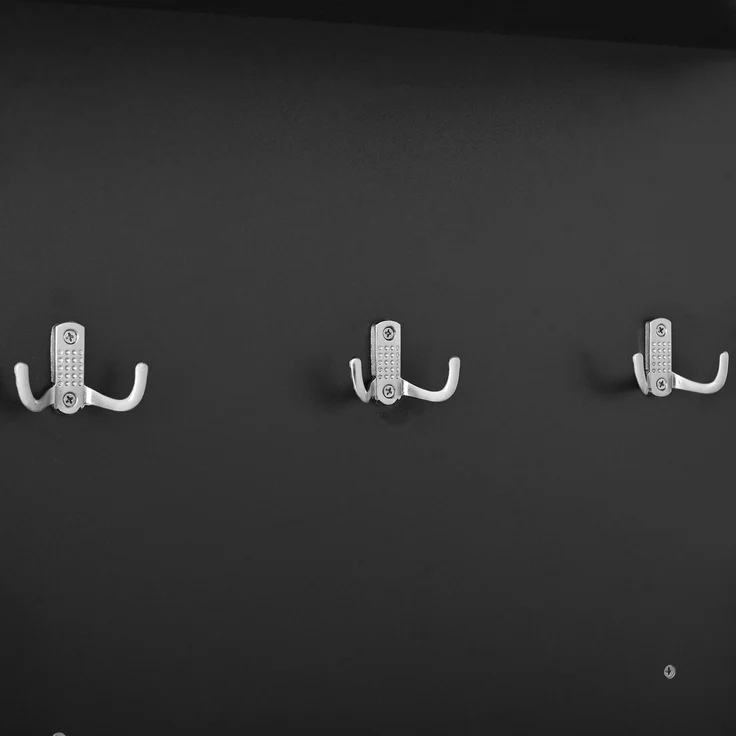 DESVIAE Garderobenschrank Kompaktgarderobe Schwarz aus MDF/Spanplatte – 105x190x38 cm – LED-Beleuchtung – Bild 9
