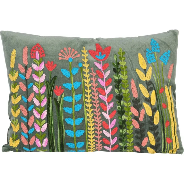 Boho Samtkissen Santa Blau