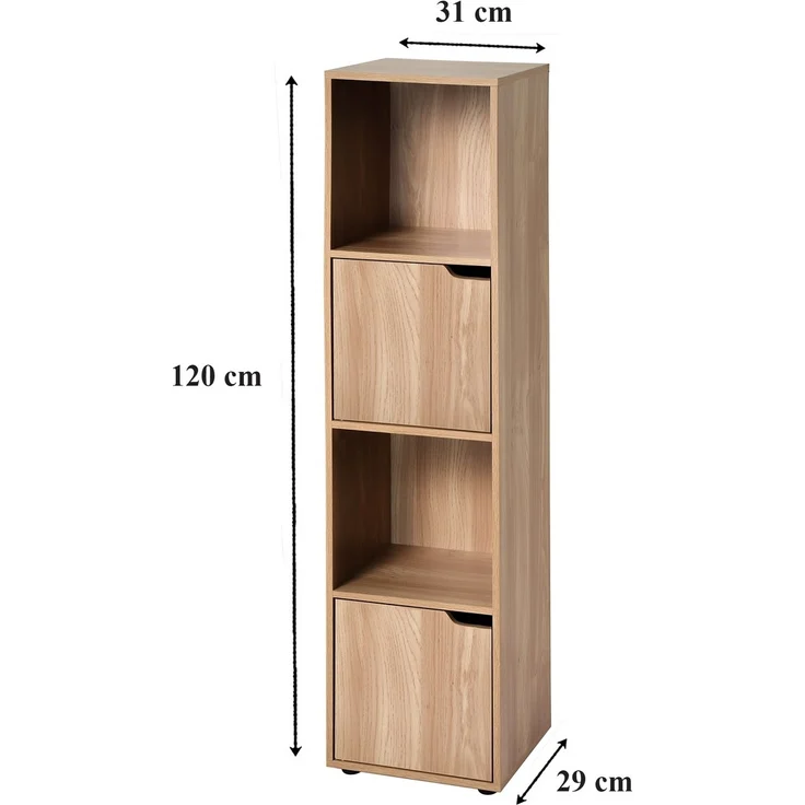 Casâme 'MODU' Möbelstück mit 4 Fächern in Holzdekor, mit 2 Türen - L31 x H120 cm - Holz – Bild 5