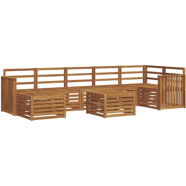 vidaXL Outdoor-Sofagarnitur 8 stk. 8-Sitzer Natur Massivholz Akazie 3375204 – Bild 2