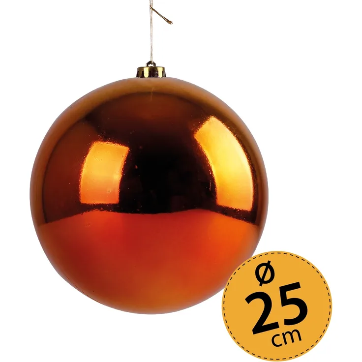 Christbaumkugel orange Weihnachtskugel ⌀ 25 cm Baumschmuck Deko-Kugel glänzend