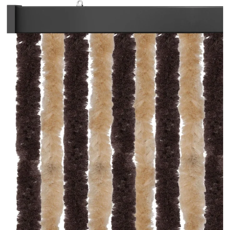 Flauschvorhang 100x200cm ( Beige-Braun ), perfekter Insekten- und Sichtschutz für Ihre Balkon- und Terrassentür, viele Farben – Bild 1