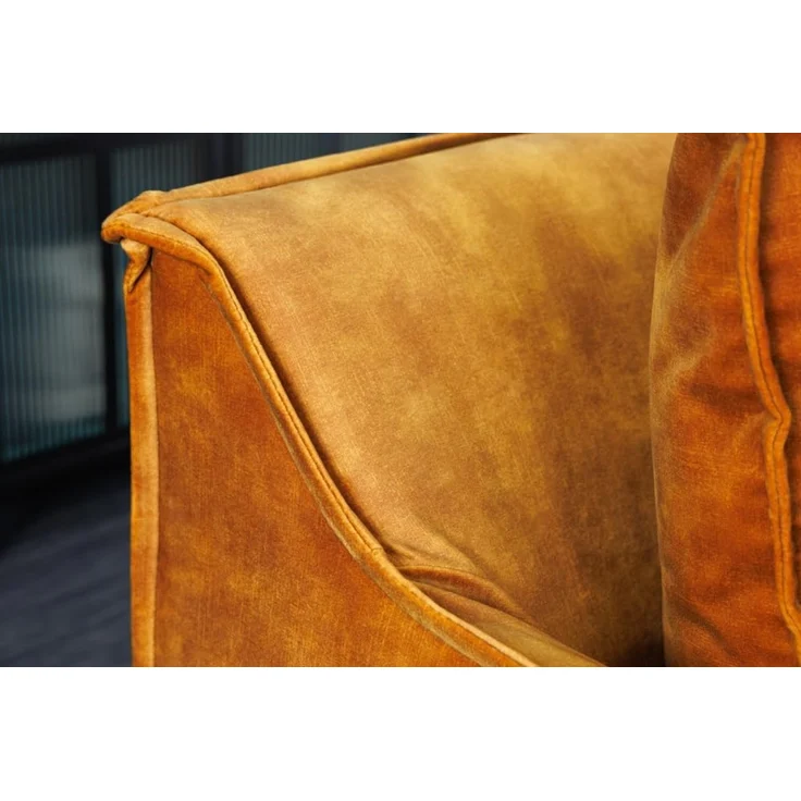 riess-ambiente 3-Sitzer HEAVEN 210cm senfgelb · Hussensofa inkl. Kissen und abnehmbaren Bezug, Einzelartikel 1 Teile, Wohnzimmer-Couch · Samt-Bezug · Federkern-Polsterung · Landhausstil – Bild 7
