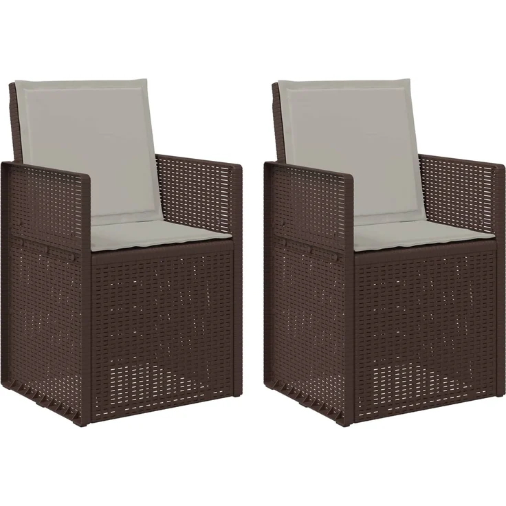 vidaXL Garten Esszimmerstühle 2 pcs Braun und Hellgrau PP 899996 – Bild 2
