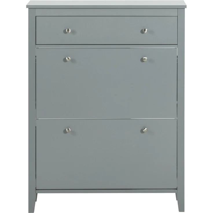 SoBuy FSR89-HG Schuhschrank, MDF, Lackiert, Grau, 76 x 78 x 18 cm – Bild 1