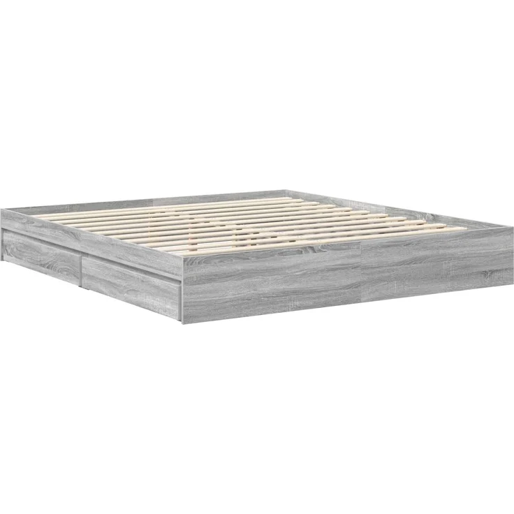 vidaXL Aufbewahrungsbett Graues Sonoma 180 x 200 cm Holzwerkstoff 3411185 – Bild 5