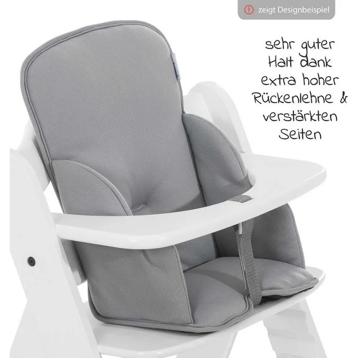 Hauck Hochstuhl Alpha Plus Grey, Mitwachsender Holz Kinderhochstuhl mit Essbrett & Sitzverkleinerer