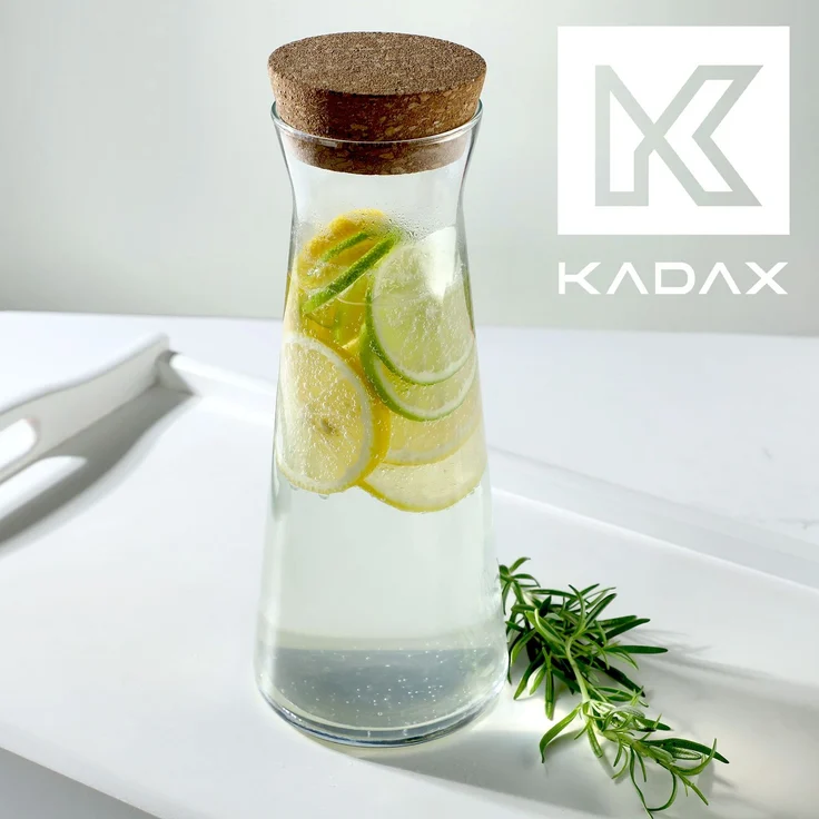 KADAX Wasserkaraffe, Weinglas, Glaskrug für Limonade, Saft, 1 l – Bild 5