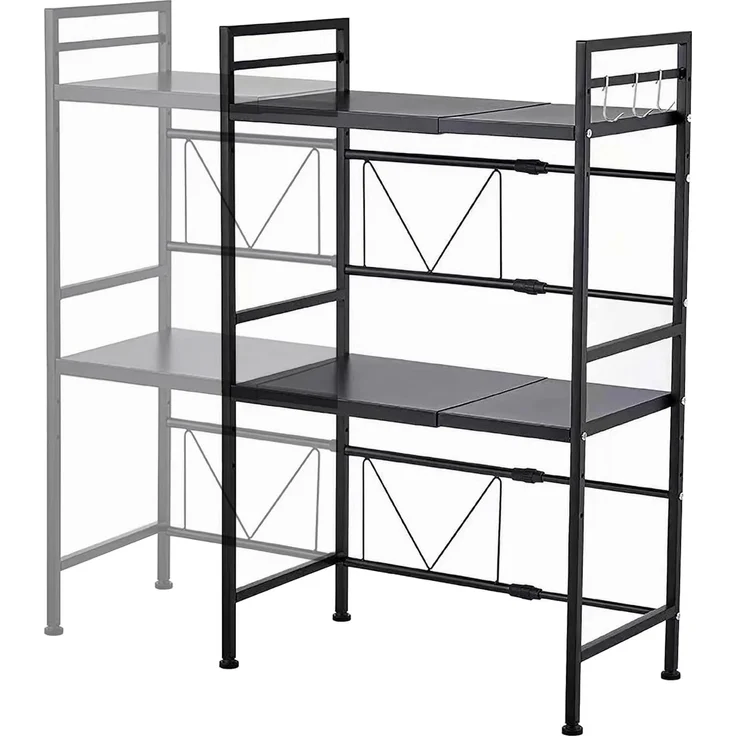 Küchenregal Sorsele verstellbar 79x40-63x32 cm Schwarz [en. casa] – Bild 6