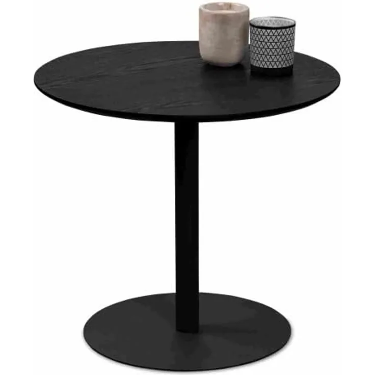 XORA 'IDA' Beistelltisch, MDF Metall schwarz, 48 x 43 cm, Gestell im Esche Dekor
