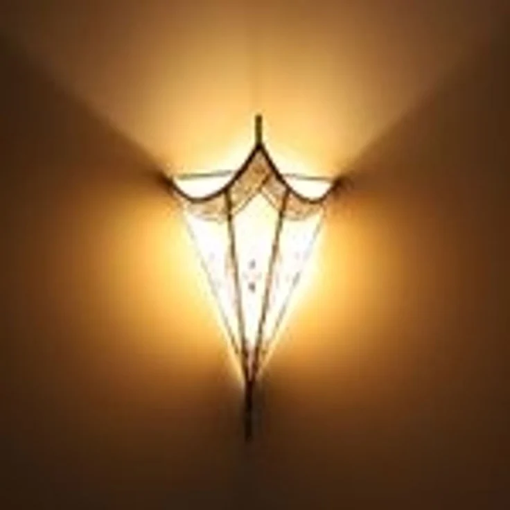 Marokkanische Leder Wandlampe Mouna Rot – Bild 7