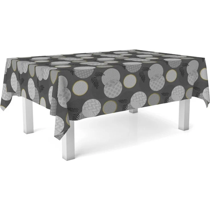 ECOMMERC3 Fleckabweisende Tischdecke für rechteckigen Tisch, Größe 100x140 cm | Schmutzabweisende Tischdecke, extra weich und wasserdicht, Lens SCHWARZ