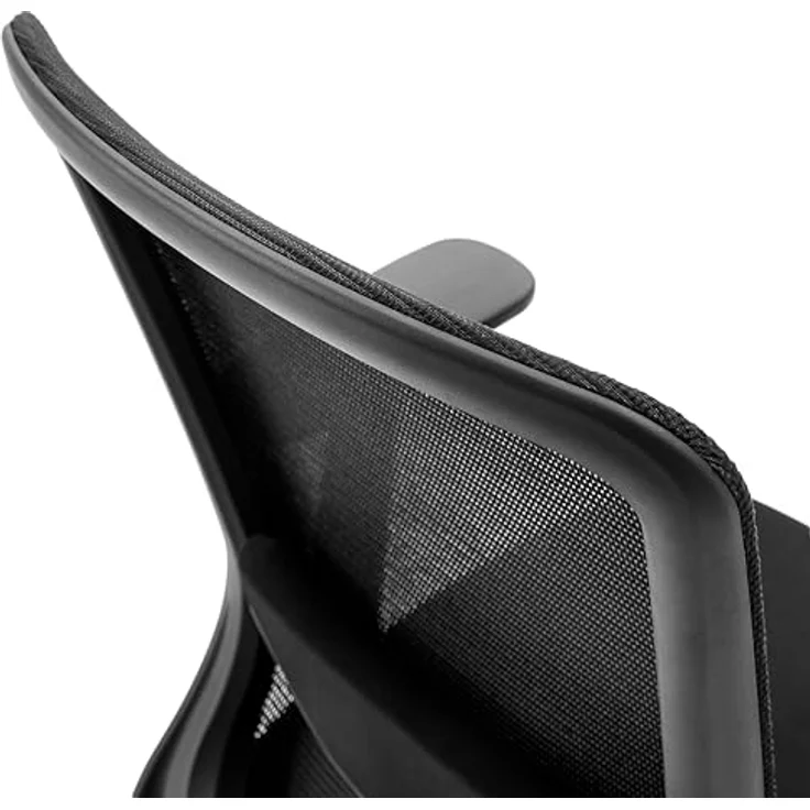 hjh OFFICE Ergonomischer Bürostuhl Sedito – Drehstuhl mit Verstellbarer Netz-Rückenlehne, Lordosenstütze und Wasserfallsitz, Schwarz/Schwarz – Bild 6