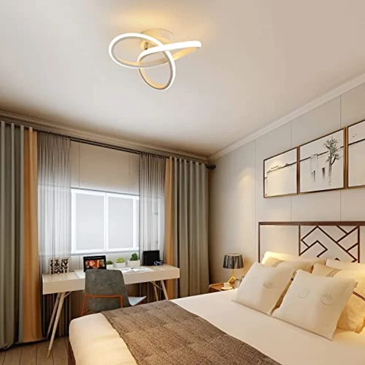 Comely LED Deckenleuchte, 22W 2500LM Deckenlampe 3000K Warmweiß, Moderne Deckenleuchte aus Aluminium LED Lampe Weiß für Wohnzimmer Schlafzimmer Flur Küche Balkon – Bild 4