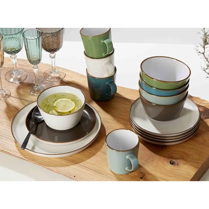 Presotto Speiseteller, Rund, Weiß, Keramik, Ø 26,5 cm, Spülmaschinenfest, 4er Set – Bild 4