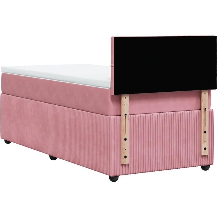vidaXL Boxspringbett mit Matratze Rosa 100x200 cm Samt 3287667 – Bild 10