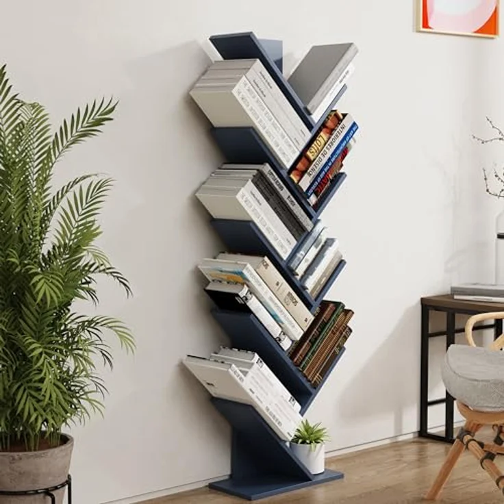 MID.YOU Regal Nulis, Anthrazit, Holzwerkstoff, stehend, 40x140x20 cm, für Wohnzimmer und Bücherregale – Bild 2