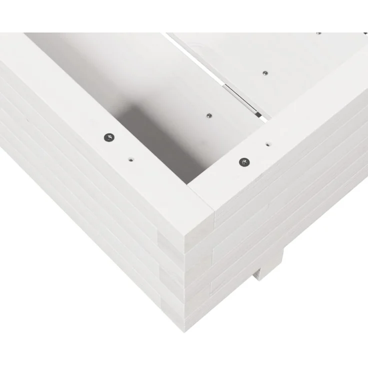 vidaXL Pflanzkübel Weiß 70x70x26,5 cm Massivholz Kiefer 847304 – Bild 7