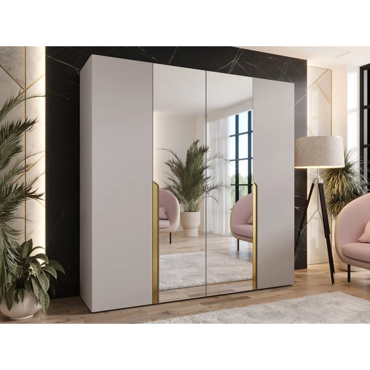 Kleiderschrank Veluna II 200 (Farbe: Cashmere / Cashmere + Gold) – Bild 2