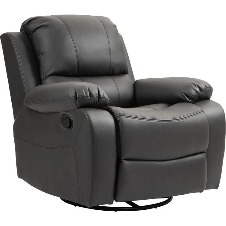 MELAYR, Relaxsessel, verstellbare Lehne & Fußstütze, drehbar, bis 150 kg, Stahlrahmen, 93x100x98cm, Schwarz