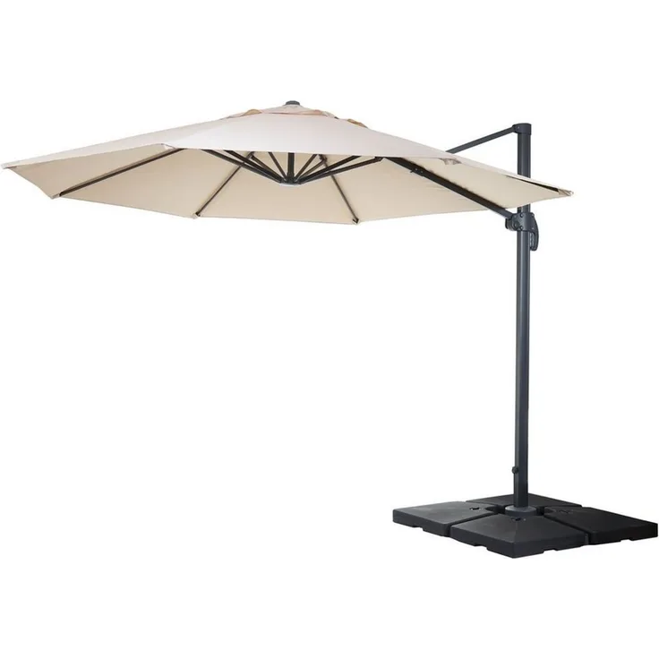 MCW Ampelschirm MCW-A96-11, LxB: 400x400 cm, 5-facher Höhen-/ Neigungswinkelverstellung, Windwiderstandsklasse 2