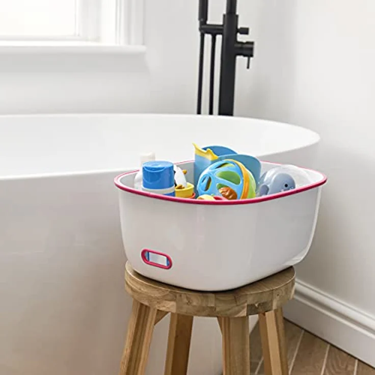 Prince Lionheart Step Stool | Tritthocker | Anti-Rutsch-Ober- und Unterseite | Leicht zu reinigen | Handgriffe | Vielseitig | Aufbewahrung | Badezimmer Booster | Handwaschbecken - Rose – Bild 9