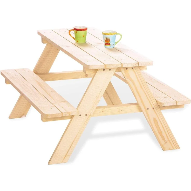 Pinolino 'Nicki' für 4 Kindersitzgarnitur, Massivholz natur, 90 x 50 x 79 cm – Bild 1