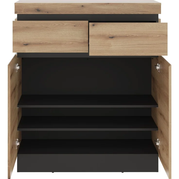 Kommode >CORTE< in Coast Evoke Eiche Dekor/Kosmos Grau - 100x115,3x45cm (BxHxT) – Bild 2