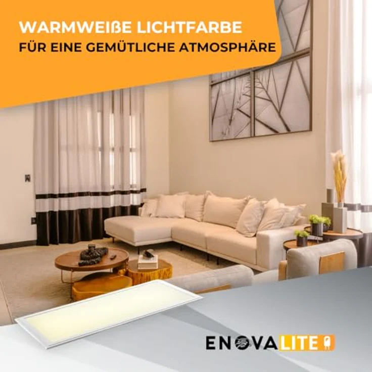 ENOVALITE LED-Panel 120x30, 36W 3600LM, warmweiß, flimmerfrei, UGR22, ultraflach mit PHILIPS Treiber – Bild 4
