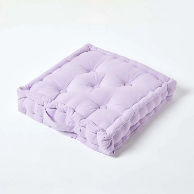 Homescapes Bodenkissen Sitzkissen Calico Mauve 40 x 40 cm – Bild 5