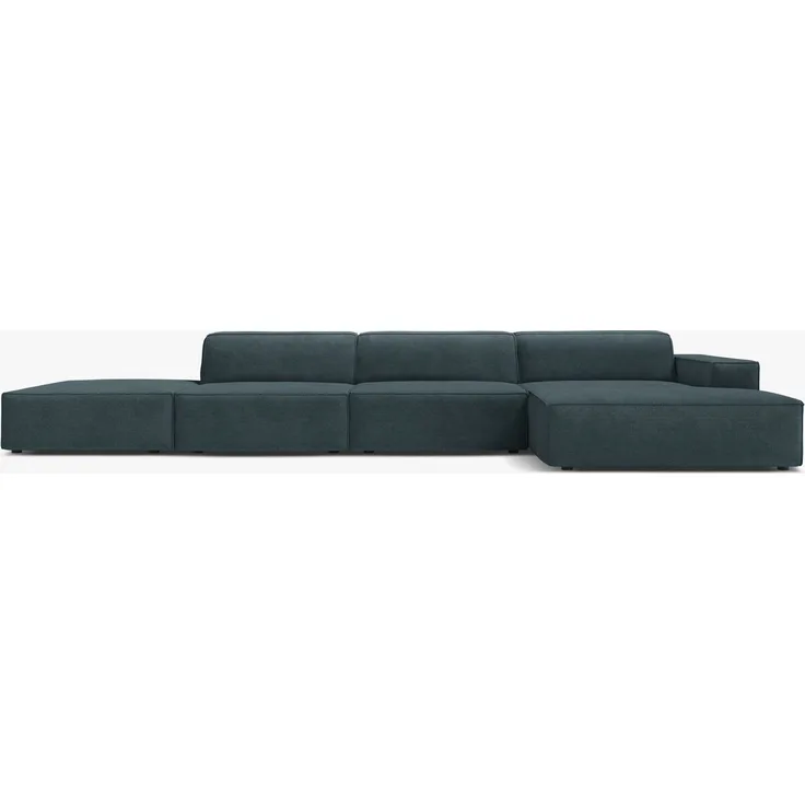 Micadoni Ecksofa Jodie 5-Sitzer Strukturierter Stoff Liberty Dunkel Petrol Rechts
