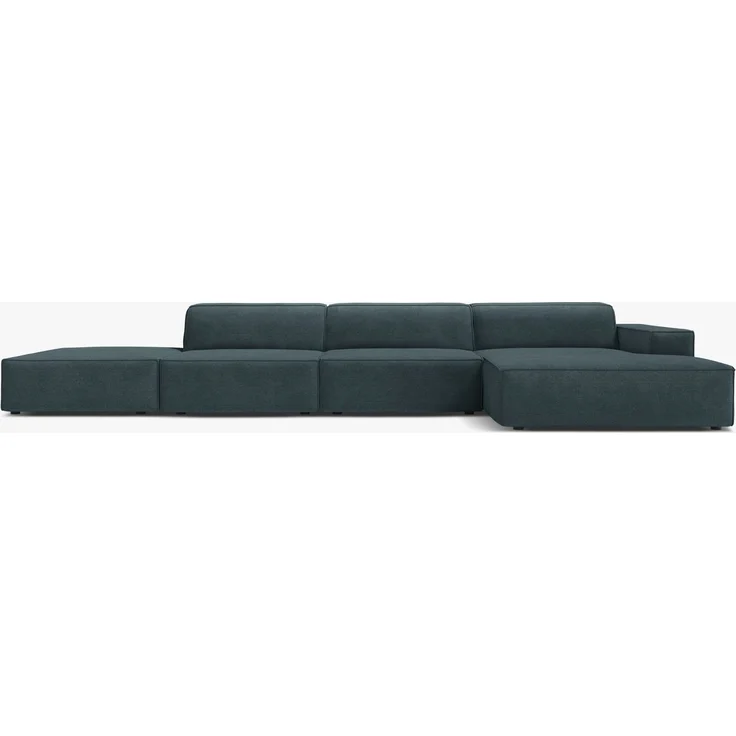 Micadoni Ecksofa Jodie 5-Sitzer Strukturierter Stoff Liberty Dunkel Petrol Rechts – Bild 1