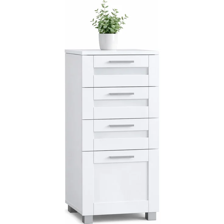 VCM Badmöbel Midischrank Nilari 921294 Weiß H. 76 x B. 38 x T. 28 cm – Bild 1