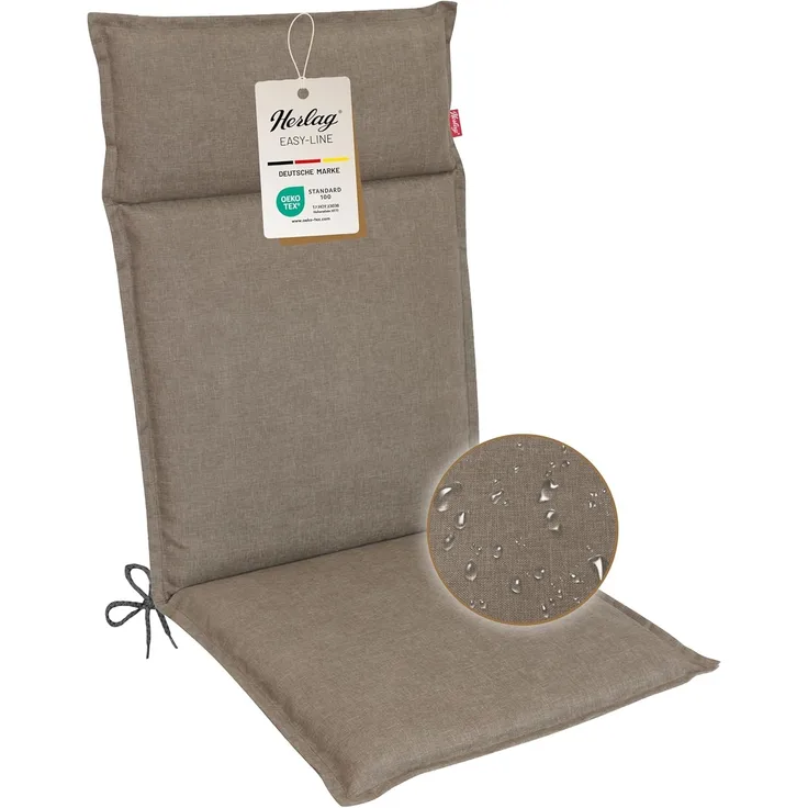 Herlag Hochlehnerauflage Bea Gartenstuhlauflage Hochlehner Wasserabweisend 120x50x4,5cm, (1 St), Polsterauflage für Klappstühle mit UV- & Fleckschutz