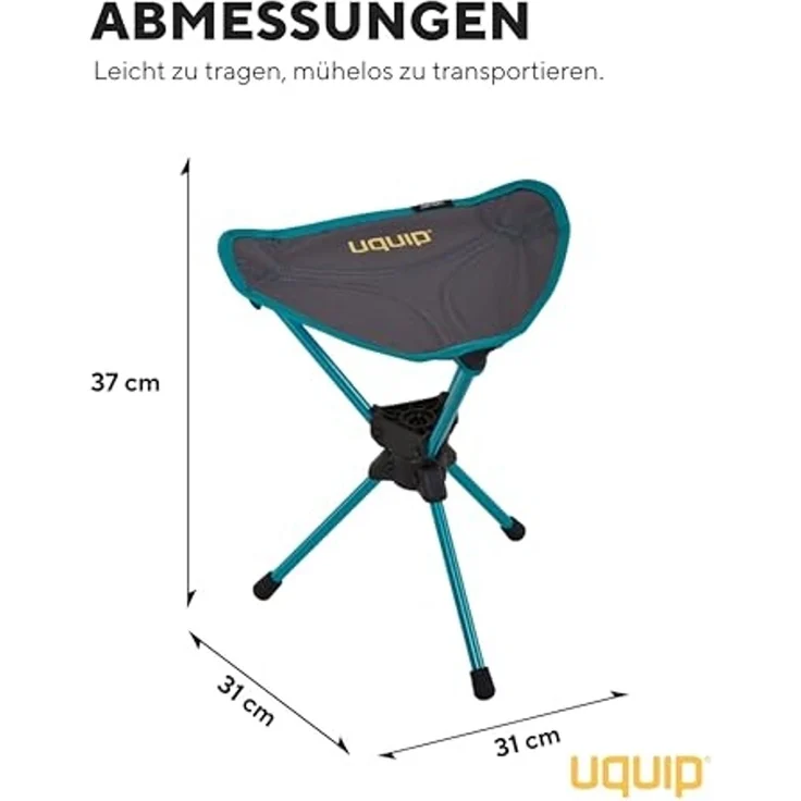 UQUIP Campinghocker Campinghocker Three Sixty Mini 360°, Leichtgewichts Dreibein Hocker 130 kg – Bild 3