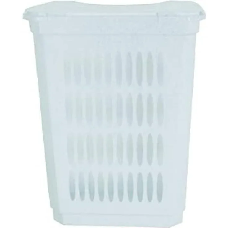 MSV 100249 Wäschekorb Truhe aus Polypropylen weiß 39,5 x 29 x 51,5 cm