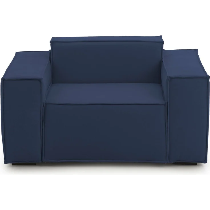 Dmora Rodonite Sessel, Wohnzimmersessel, 100 % Made in Italy, Relaxsessel aus gepolstertem Stoff, 160 x 95 x 70 cm, Blau – Bild 7
