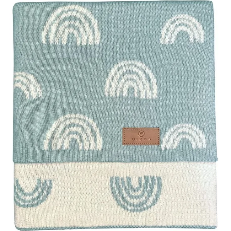 Babydecke DIKOS® Babydecke Baumwolle – Regenbögen – 100 % Bio Baumwolle, DIKOS, PREMIUM Qualität atmungsaktiv, nachhaltig, plastikfrei, kuschelweich