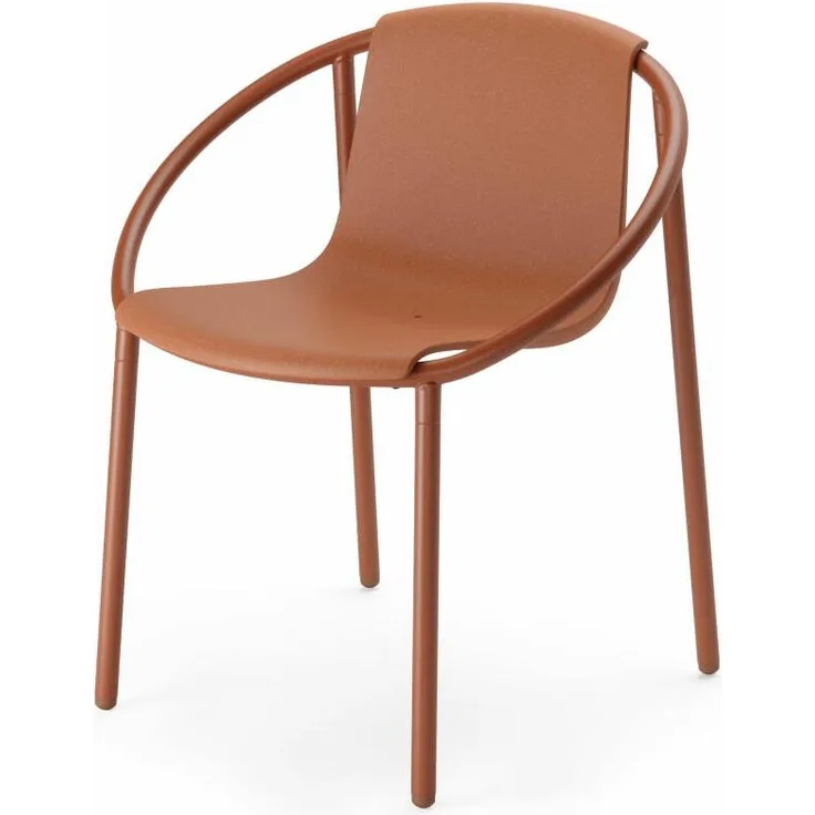 Umbra Stuhl Ringo, Esszimmerstuhl,Terassenstuhl, Stahl, Kunststoff, Terrakotta Braun, 55 x 64 x 74 cm, 1018223-1258