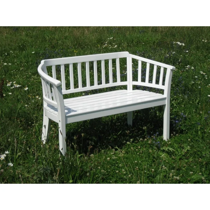 Gartenbank Veronica 2er Sitz weiß gewischt – Bild 3