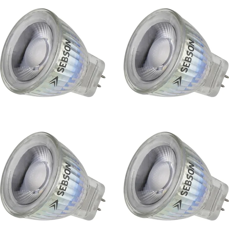 SEBSON LED-Leuchtmittel LED Lampe GU4/ MR11 warmweiß 3W Spotlight 12V ø35x40mm - 4er Pack, MR11, Warmweiß, LED Strahler MR11 GU4, 15.000h Lebensdauer, warmweiß 3000K, Spot 36°