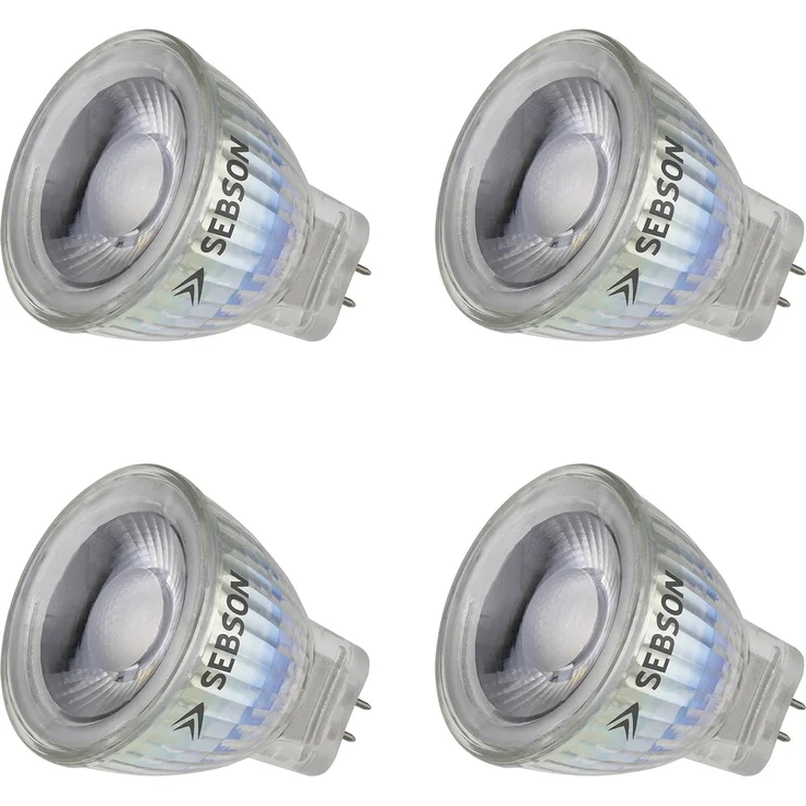 SEBSON LED-Leuchtmittel LED Lampe GU4/ MR11 warmweiß 3W Spotlight 12V ø35x40mm - 4er Pack, MR11, Warmweiß, LED Strahler MR11 GU4, 15.000h Lebensdauer, warmweiß 3000K, Spot 36°
