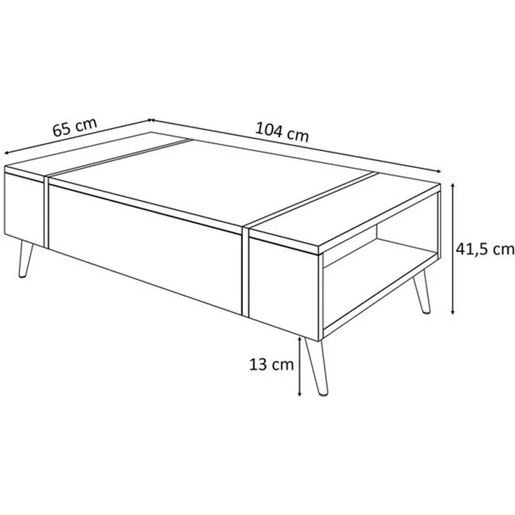Lookway Couchtisch ONYX auf goldenen Beinen Hochglanz – Bild 4