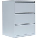 Stahl Büro Hängeregistratur Schrank Bürocontainer 101 x 76 x 62 cm (HxBxT) mit 3 Schüben doppelbahnig Lichtgrau 561320