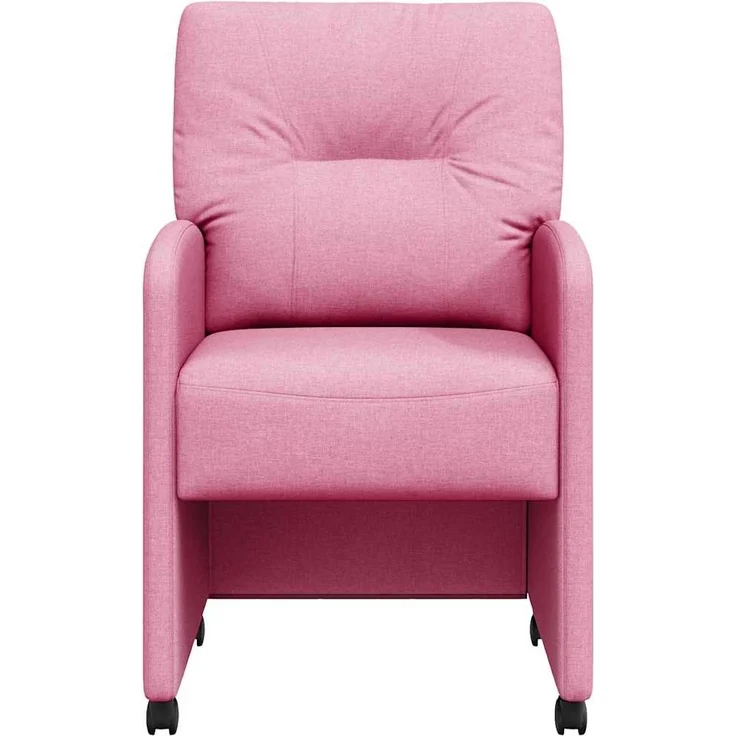 vidaXL Esszimmerstühle mit Rollen 2 pcs Rosa 57 x 67 x 95 cm Stoff 42017856 – Bild 3