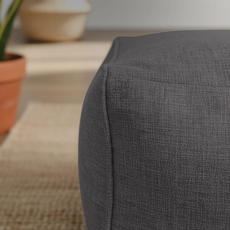 Green Bean® Indoor Sitzhocker Pouf 70x33x28cm EPS-Perlen Füllung -Home Linen Kuschelig Weich Waschbar - Drinnen Bodenkissen Liegekissen Sitzkissen Sitzhocker Sessel Kinder Erwachsene Stoff Dunkelgrau – Bild 4