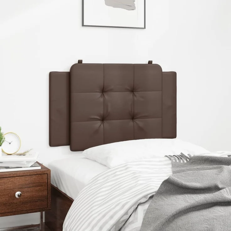 vidaXL Kopfteil-Kissen Braun 90 cm Kunstleder 374838 – Bild 3