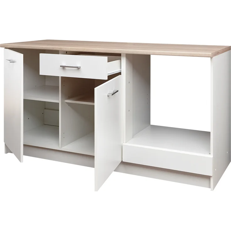 Küchenzeile >Wow < in Weiß matt - 160x85x60 (BxHxT) – Bild 3